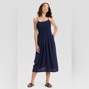 A new day Navy Blue Midi Dress